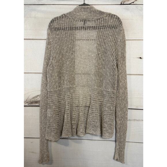 Eileen Fisher Size PP Petite Beige Knit Open Cardigan Super Chic Classy - Picture 2 of 6